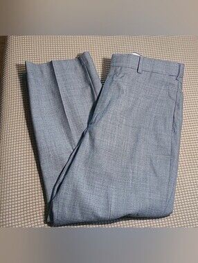 Bert Pulitzer Edison Mens 34 x 30 classic wool gray and black dress slacks pants